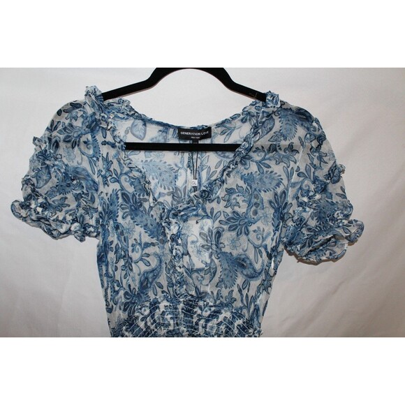 GENERATION LOVE FLEUR PAISLEY MAXI DRESS INDIGO‎ BLUE SZ XXS NWT $385 - Picture 2 of 4